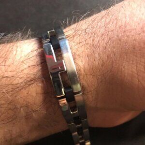 Esquire Fine Men’s Bracelet – 18K Gold, Titanium, Stainless Steel & Diamond Acce